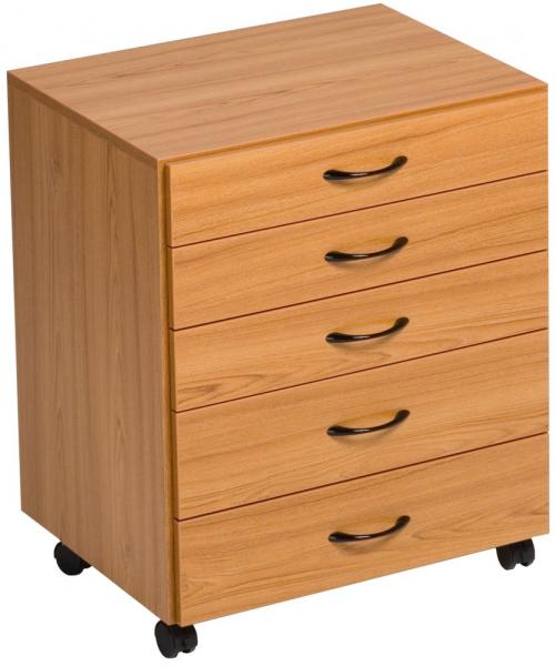 Sylvia Storage Unit 490 5-Drawer Caddy Assembled on Casters, Melamine Finishnohtin Sylvia Storage Unit 490 5-Drawer Caddy Assembled on Casters, Melamine Finishnohtin