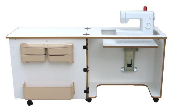 Sylvia Model 810 Compact Air Lift Platform Sewing Cabinet, 64"W x 20"D x 30"H, Air-Lift, Large Machine Opening (24.5" x 12")nohtin Sylvia Model 810 Compact Air Lift Platform Sewing Cabinet, 64"W x 20"D x 30"H, Air-Lift, Large Machine Opening (24.5" x 12")nohtin