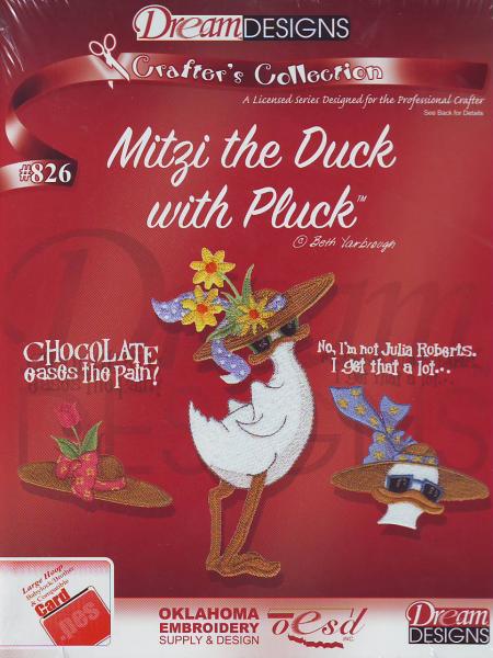 OESD PC826B Mitzi the Duck With Pluck Embroidery Designs Brother Card