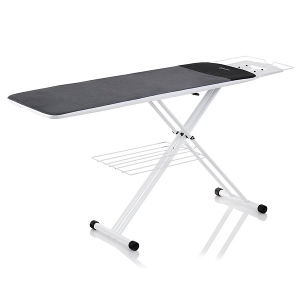 Reliable The Board 300LB/C60LB 2in1 Home Ironing Board, Extension to 55" with Square Ends for Quilters, Garment Tray Underneath, Iron Rest at One Endnohtin Reliable The Board 300LB/C60LB 2in1 Home Ironing Board, Extension to 55" with Square Ends for Quilters, Garment Tray Underneath, Iron Rest at One Endnohtin
