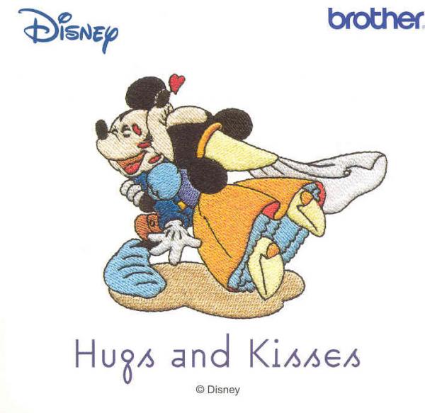 Brother SA312D Hugs and Kisses 25 Designs for 4x4 Hoop Sewing Area, Disney Embroidery Card, only for Brother Machines whose model number ends in D
