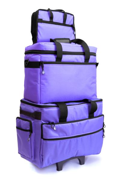 Bluefig 3 Bags: TB19 Roller Wheel Trolley 19x16x9.5", CB18 Embroidery Arm Unit Tote Case, Notions Bag for Sewing Embroidery Machines and Accessoriesnohtin Bluefig 3 Bags: TB19 Roller Wheel Trolley 19x16x9.5", CB18 Embroidery Arm Unit Tote Case, Notions Bag for Sewing Embroidery Machines and Accessoriesnohtin