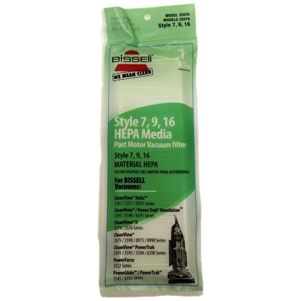 Bissell B-32076 Filter, Exhaust Style 7 & 9 Hepa Bagless 3591 1Pknohtin Bissell B-32076 Filter, Exhaust Style 7 & 9 Hepa Bagless 3591 1Pknohtin