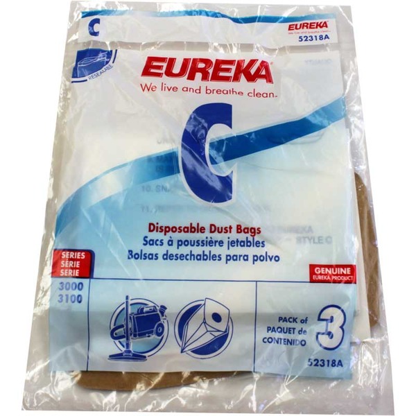 Eureka E-52318 Paper Bag, Eur Style C Mighty Mite 3100 Ser 3Pknohtin Eureka E-52318 Paper Bag, Eur Style C Mighty Mite 3100 Ser 3Pknohtin