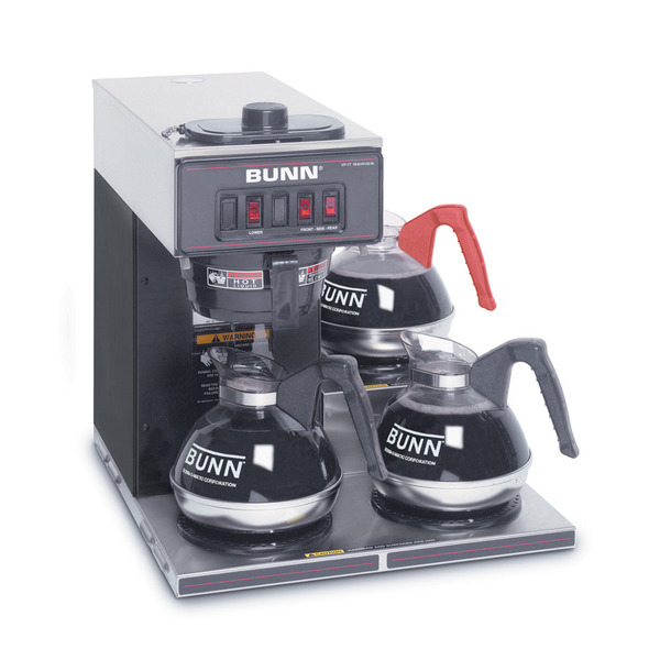 Bunn VP17-3 BLK Pourover Commercial Coffee Brewer with Three Lower Warmers, Black Coffee Machinenohtin Bunn VP17-3 BLK Pourover Commercial Coffee Brewer with Three Lower Warmers, Black Coffee Machinenohtin