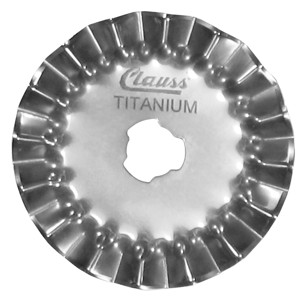 Clauss 18548 45mm Titanium Bonded Rotary Pinking Replacement Blade 1-pack for use with the Clauss 108505 Rotary Cutternohtin Clauss 18548 45mm Titanium Bonded Rotary Pinking Replacement Blade 1-pack for use with the Clauss 108505 Rotary Cutternohtin