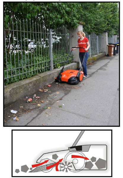 Oreck PPS40B 31� Battery powered Triple Brush Push Power Sweeper, 13.2 gallon debris container, brush height adjustmentnohtin Oreck PPS40B 31� Battery powered Triple Brush Push Power Sweeper, 13.2 gallon debris container, brush height adjustmentnohtin