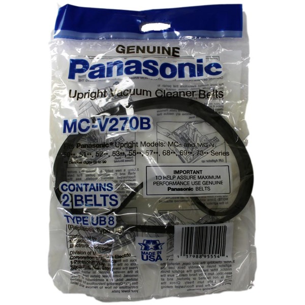 Panasonic P-MC270BV Flat Belts 2PK for UB8 7300 SERIES UPRIGHT Vacuum Cleanersnohtin Panasonic P-MC270BV Flat Belts 2PK for UB8 7300 SERIES UPRIGHT Vacuum Cleanersnohtin