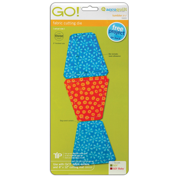 AccuQuilt GO! 55015 Multiple Tumbler 3 1/2" (3" Finished) Fabric Cutting Die Boardnohtin AccuQuilt GO! 55015 Multiple Tumbler 3 1/2" (3" Finished) Fabric Cutting Die Boardnohtin