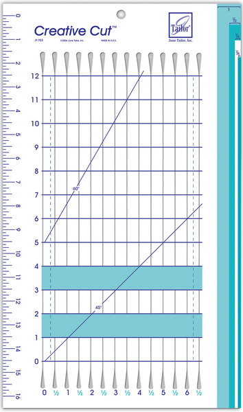 June Tailor Creative Cut Multipurpose Craft Ruler 45 and 60 degree angles for triangles and diamondsnohtin June Tailor Creative Cut Multipurpose Craft Ruler 45 and 60 degree angles for triangles and diamondsnohtin