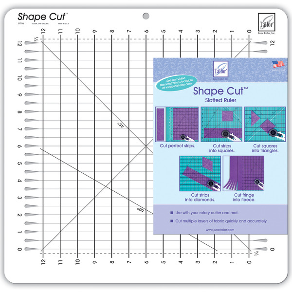 June Tailor JT796 12" x 12" Shape Cuts Ruller Cutting Mat Cuts, Ideal for Cutting 1/2" Stripsnohtin June Tailor JT796 12" x 12" Shape Cuts Ruller Cutting Mat Cuts, Ideal for Cutting 1/2" Stripsnohtin