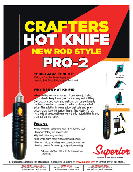 Superior PRO-2 Crafters 6-9" Hot Knife, Rod, Power Supply, Sled Guide, Table Adaptor, Standnohtin Superior PRO-2 Crafters 6-9" Hot Knife, Rod, Power Supply, Sled Guide, Table Adaptor, Standnohtin