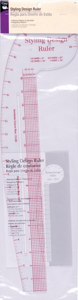 Dritz D832 Styling Design 22" Ruler 4in1 Fashion French Curve, Hip Curve, Straight, Cut-Out Slotsnohtin Dritz D832 Styling Design 22" Ruler 4in1 Fashion French Curve, Hip Curve, Straight, Cut-Out Slotsnohtin