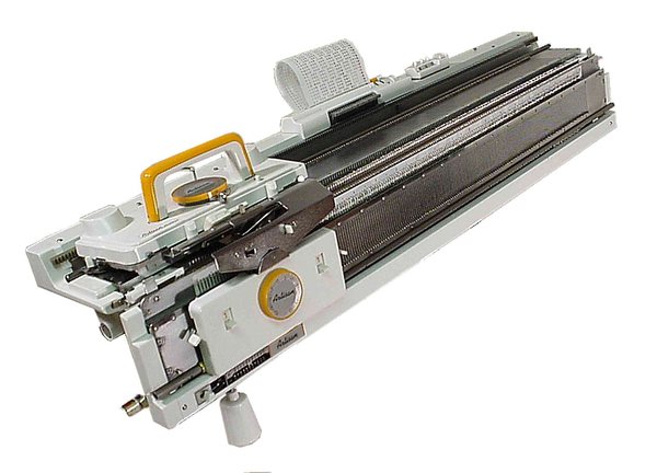 Artisan JBL-245 STD 4.4mm Gauge Double Metal Bed Punchcard Knitting Machine and Ribbernohtin Artisan JBL-245 STD 4.4mm Gauge Double Metal Bed Punchcard Knitting Machine and Ribbernohtin