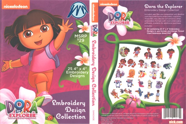 Brother Nickelodeon SANICKDE Dora Explorer .pes Embroidery Designs CDnohtin Brother Nickelodeon SANICKDE Dora Explorer .pes Embroidery Designs CDnohtin