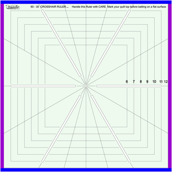 Sew Steady CHS6pt12.5 Westalee Cross Hair Square Marking Template 6pt to 12.5" Blocknohtin Sew Steady CHS6pt12.5 Westalee Cross Hair Square Marking Template 6pt to 12.5" Blocknohtin
