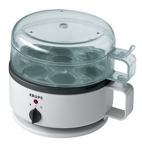 Krups, 230-70, Egg Cooker Express, Boils, and Warms, up to 7 Eggs, Holder, & Lid Washable, Serving Tray, 2 Poaching Trays, Piercer, Water Level Indicator
