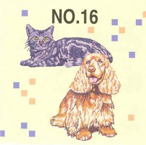 Brother No.16 Dogs & Cats Embroidery Card SA316
