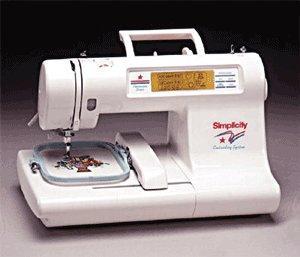 Simplicity SE3 Embroidery Machine, 3 Hoops, Card #1, 10 Alphabets, 4" Letters, 119 Designs, US Flag, Video, 25 Year Warranty