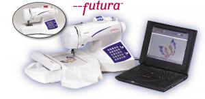 Singer CE 100 Futura 80-Stitch Function Sewing, 4.5x6.75" Embroidery Machine CE100 Auto Punch DIGITIZING Software & 25/5 Yr Ext Warranty
