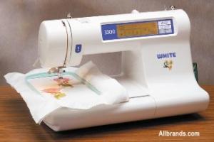 White Viking 3300FS Embroidery Machine, 60 Designs, 3 Alphabets, 3 Hoops, Video, & Taste of Disney Embroidery Card