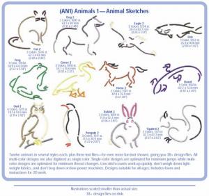 Cactus Punch AN01 Animals 1 Animal Sketches Embroidery CD