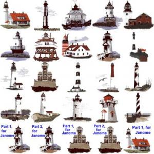 Cactus Punch SCN02 New England and East Coast Lighthouses Embroidery CD