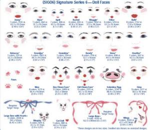 Speedracer Graphics Girls Embroidery Design: Doll Face 3.52 inches