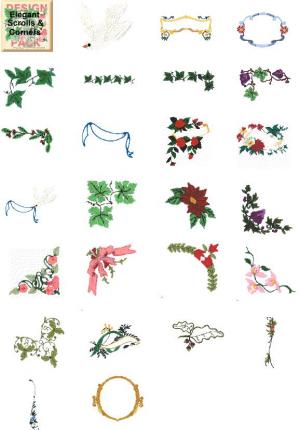 Cactus Punch SIG39 Elegant Scrolls & Corners by Susan McKelvey Embroidery Disk