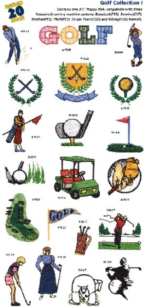 Amazing Designs 1008 Golf I Embroidery Disk