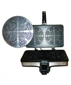 Cucina Pro, 220-02, Krumkake, Baker, Waffle Iron ,750W, Makes two 5” krumkakes, Steam guard protects hands, Extra thick baking plates