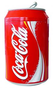 Koolatron CC10 Portable Coca Cola 8 Can Fridge Cooler, 13x13x20”, 120V/12V, 11Lb, up to 40°F below ambient temp for Offices Dorms Kitchens Living Room