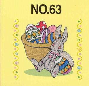 Brother No.63 Bunny Embroidery Card SA363 For Brother, Baby Lock, Bernina Deco 500, 600, 650, Simplicity, & White