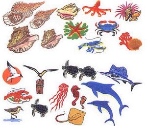 Elna 104 Ocean Life Embroidery Card