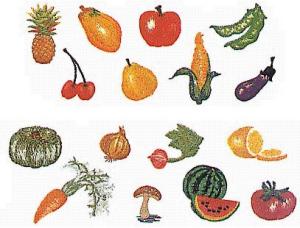 Elna MC13 Fruits and Vegetables Envision Embroidery Card