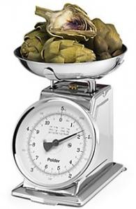 Polder 985-75 Stainless Steel Professional Kitchen Scale, 18/8 Stainless Steel, 5 Kilo Capacity, Easy to Read Large Dial, Removeable Extra Large Bowl