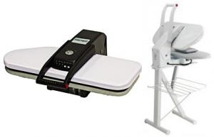 Yamata Family Press FP202E LARGE 26x10" Electronic LED Steam Press, 1600W & Auto Off & ST04 Adjustable Height Metal Stand Combo