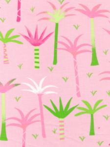 Fabric Finders 15 Yd Bolt 9.34 A Yd 379 Twill100%Pima Cotton Fabric Pink Material With Palm Trees60"