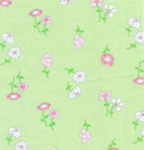 Fabric Finders 15 Yd Bolt 9.34 A Yd #284 Brushed Twill 100% Pima Cotton Fabric Lime Material With Pink Floral 60"