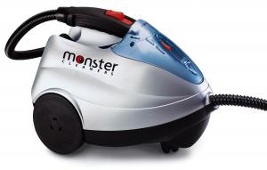 Monster SC60, Monster SC60 Steam Cleaner, Powerful, Pressurized Cylinder, Canister, Dry, Steam Cleaner by EuroFlex, 1450W, 1.2 L Stainless Boiler, 266° F, 3.8 Bar, 55 PSI, 60 Minutes