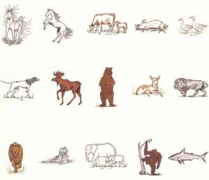 Husqvarna Viking 126 Favorite Animals by Charlott Abnstrom Embroidery Disk