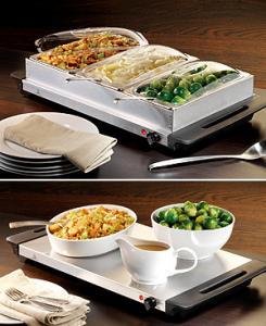 Nostalgia Electrics BCD-992 3-Station Stainless Steel Buffet Server, 3 chafing dishes for 2.5 quartsnohtin Nostalgia Electrics BCD-992 3-Station Stainless Steel Buffet Server, 3 chafing dishes for 2.5 quartsnohtin