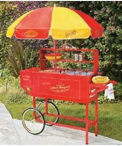 Nostalgia Electrics HDC-701 Carnival Hot Dog Hamburger Cart + Umbrellanohtin Nostalgia Electrics HDC-701 Carnival Hot Dog Hamburger Cart + Umbrellanohtin