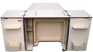 Alphasew, P60915-QT, Compact, Sewing machine Cabinet, with Quilt Table, Oak Finish, Spool Holder, Air Lifter System, 29.5" x61" x 17.25"