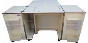 Alphasew P60917-QT Deluxe Sewing Cabinet with 23" Quilting Table, Oak Finish, Spool Holder, Air Lifter System, 29.5" x 63" x 20"