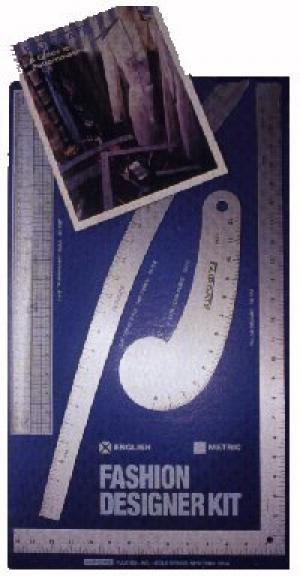 Fairgate Rulers 15-102 Fashion Designer's Kit - 4 Metal Rulers and 20 Page Book