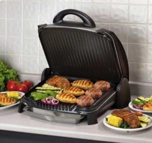 George Foreman GGR62 12-Burger Double Champion Grill with 200 Inches of Grilling Surfaces
