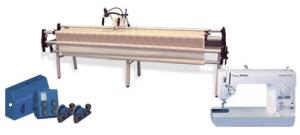 Brother PQ1500S Sewing Machine, Grace Majestic 60" Queen to 120" King Size Quilting Frame, 4BungeeClamps, LaserStylus, 100Needles, 100Bobbins 6Threads