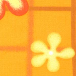 Fabric Finders 15 Yd Bolt 9.34 A Yd #221 Orange & Yellow Floral Squares 100% Pima Cotton Fabric