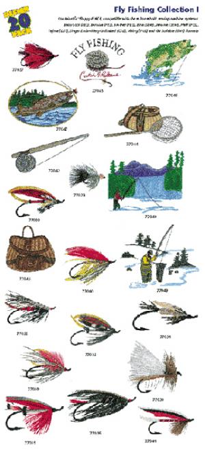 Amazing Designs 1128 Fly Fishing Embroidery Disk